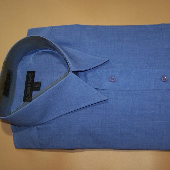 Modern Elements Men Stylish L-Sleeve Blue Dress Shirt 16 x 32/33 w/Point Collar - Picture 1 of 6